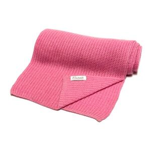 Pink Waffle Knit Throw Blanket